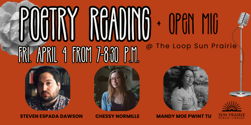 Poetry Reading and Open Mic at The Loop Sun Prairie - Friday, April 4th from 7-8:30pm 
