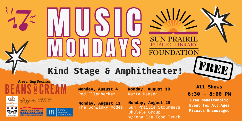 Music Mondays at the Kind Stage & Amphitheater Mondays in August from 6:30 to 8:00 PM