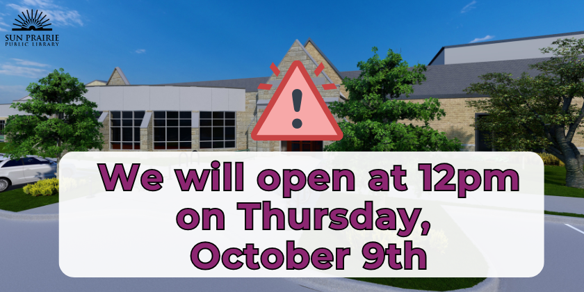 We will open at 12pm on Thursday, October 9th