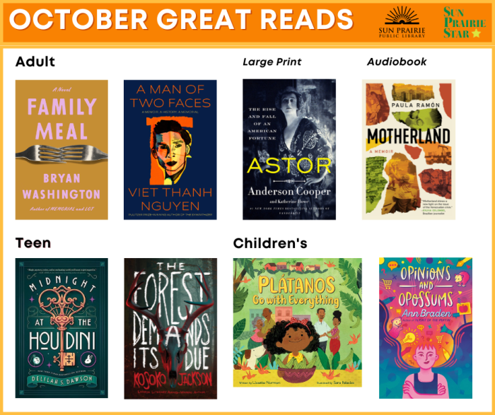 October 2023 Great Reads  Sun Prairie Public Library